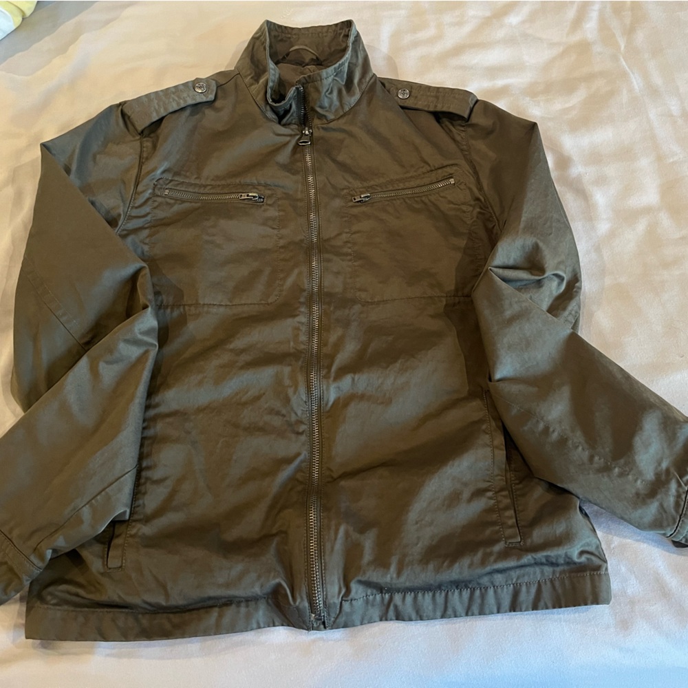 Olive Green Zip-Up Jacket